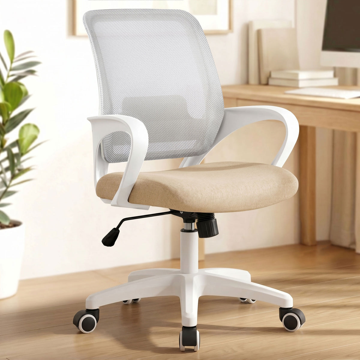 CELTOSS Ergonomic Home Office Chair, Mid Back Lumbar Support Desk Chair, Adjustable Height with Armrests for Adults