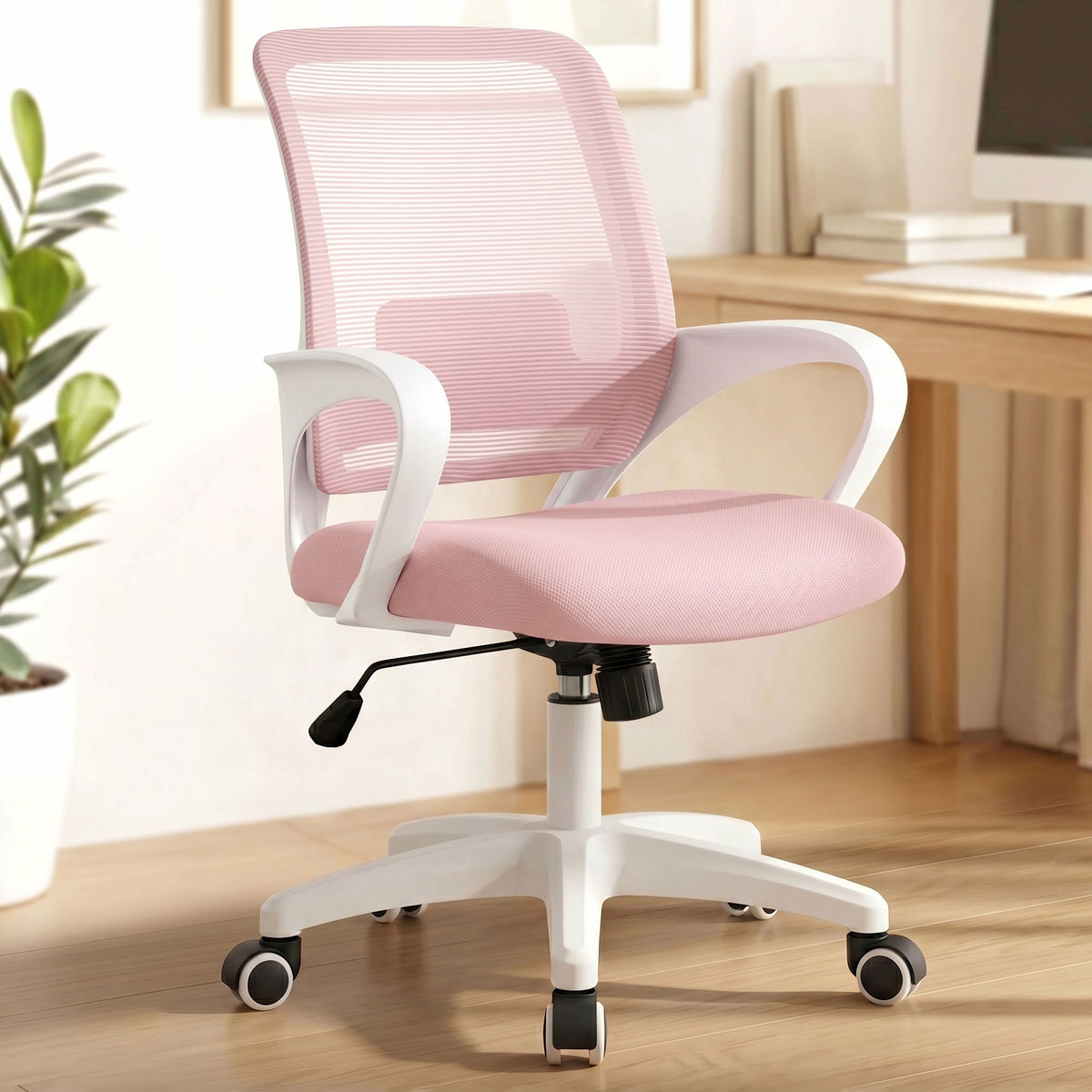 CELTOSS Ergonomic Home Office Chair, Mid Back Lumbar Support Desk Chair, Adjustable Height with Armrests for Adults