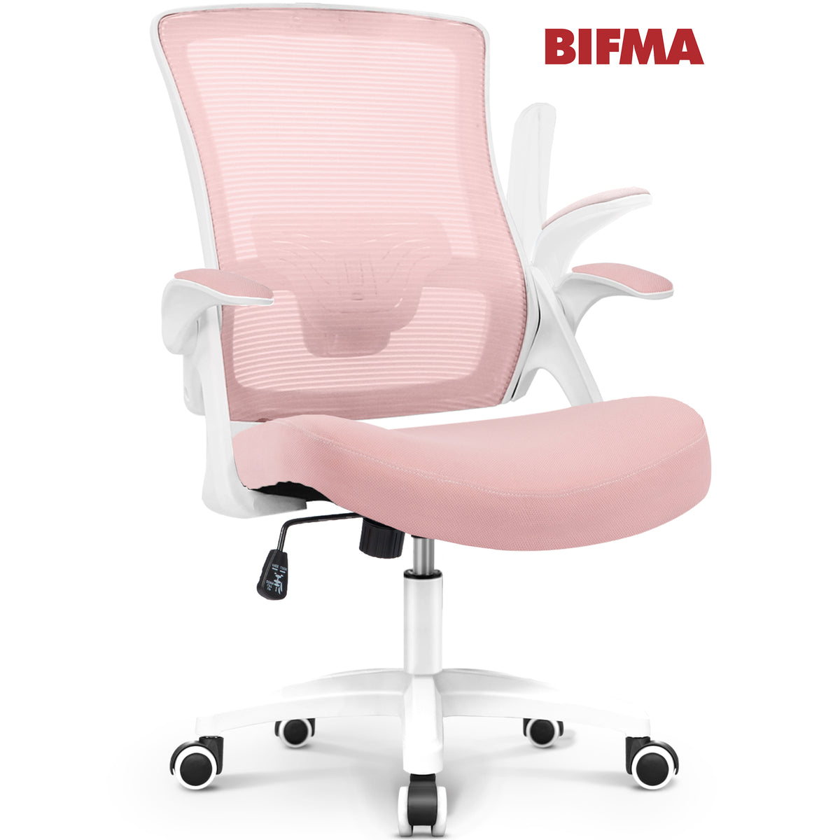 CELTOSS Ergonomic Office Chair, Wide Seat with Flip-Up Armrests, Lumbar Support, Adjustable Height, Comfy Home Task Computer Chair