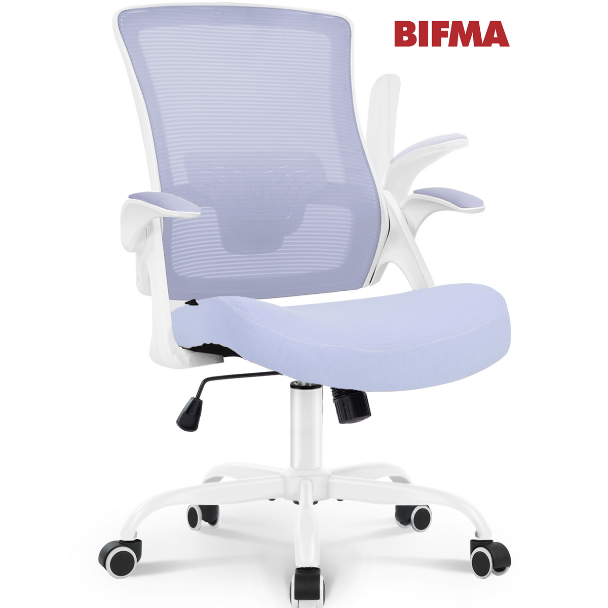 CELTOSS Ergonomic Office Chair, Wide Seat with Flip-Up Armrests, Lumbar Support, Adjustable Height, Comfy Home Task Computer Chair, Steel Base