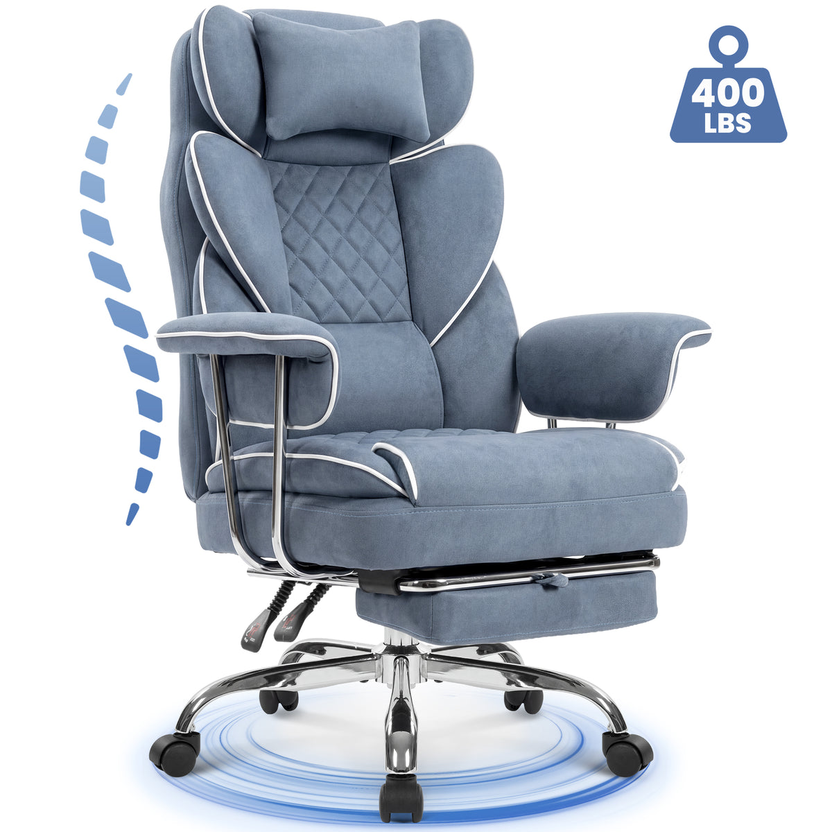 CELTOSS Executive Office Chair 400LBS, High Back Computer Gaming Chair with Arms and Footrest, Ergonomic Desk Chair with Lumbar Support, 90–135° Reclining Office Chair for Home Work