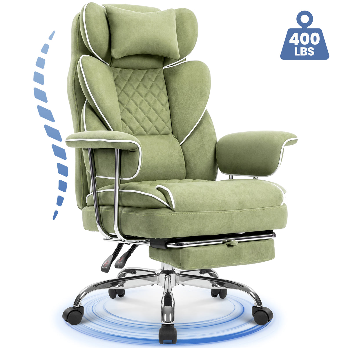 CELTOSS Executive Office Chair 400LBS, High Back Computer Gaming Chair with Arms and Footrest, Ergonomic Desk Chair with Lumbar Support, 90–135° Reclining Office Chair for Home Work