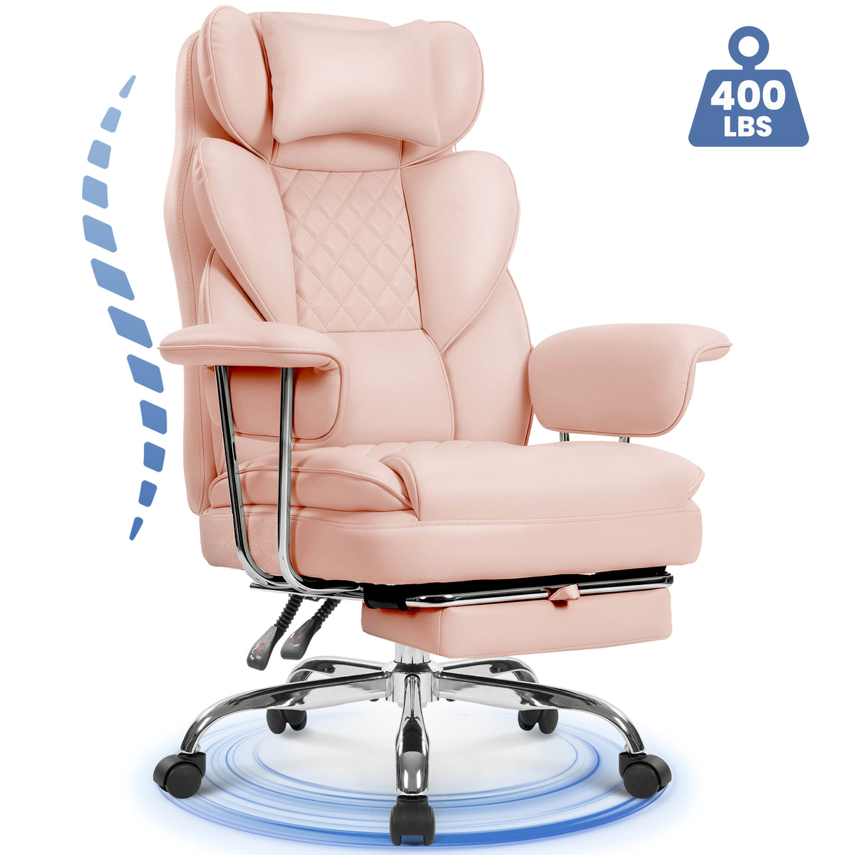 CELTOSS Executive Office Chair 400LBS, High Back Computer Gaming Chair with Arms and Footrest, Ergonomic Desk Chair with Lumbar Support, 90–135° Reclining Office Chair for Home Work