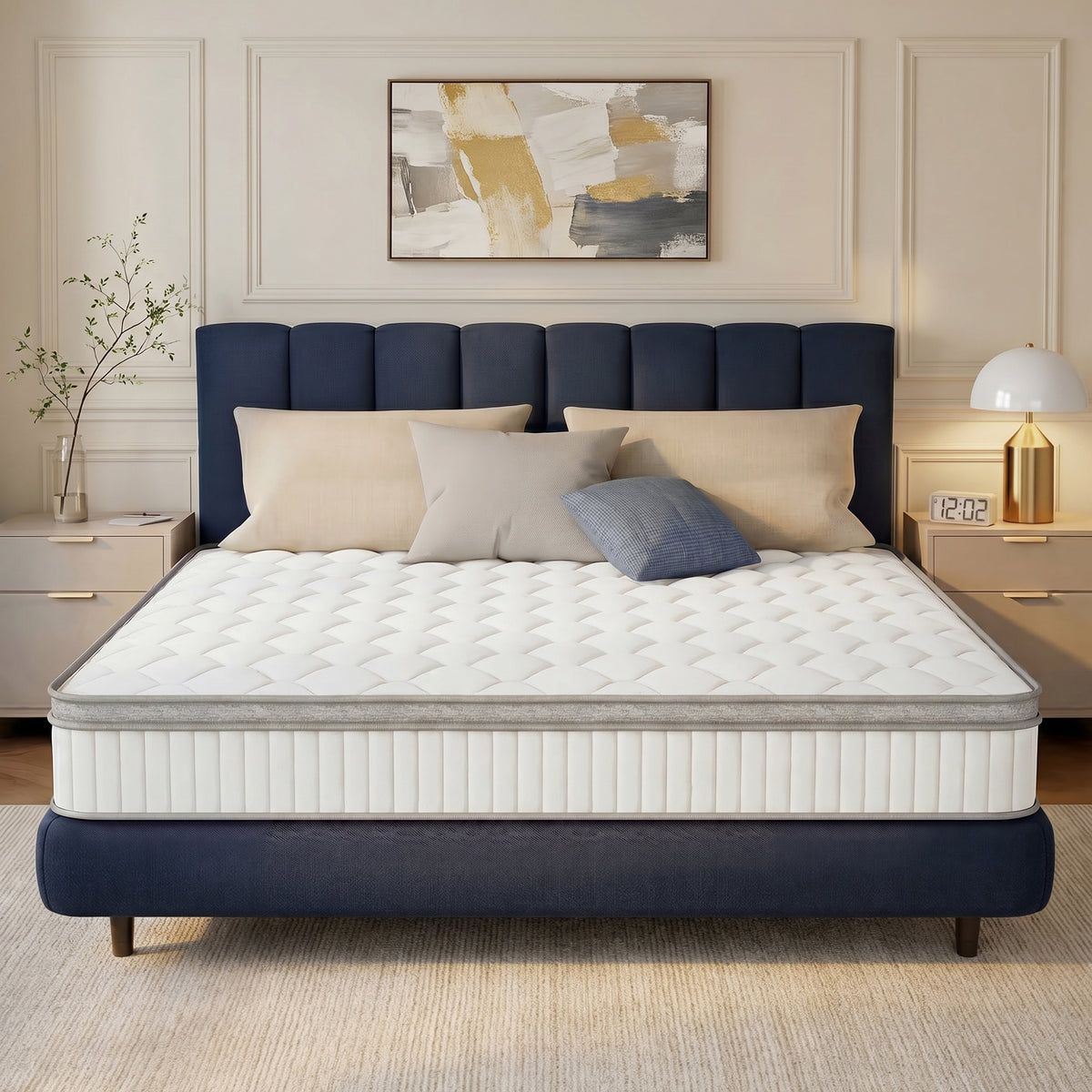 CELTOSS Queen Mattress, Airflow Cooling Gel Memory Foam & Pocket Spring Hybrid, Comfort Pressure Relief, Cooling Sleep Support, Mattress in a Box, CertiPUR-US, Adult
