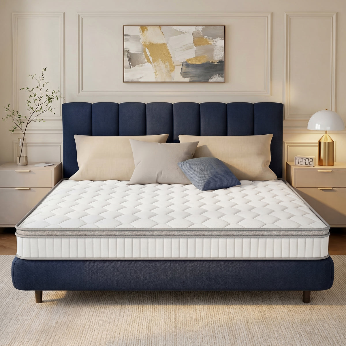 CELTOSS Queen Mattress, Airflow Cooling Gel Memory Foam & Pocket Spring Hybrid, Comfort Pressure Relief, Cooling Sleep Support, Mattress in a Box, CertiPUR-US, Adult