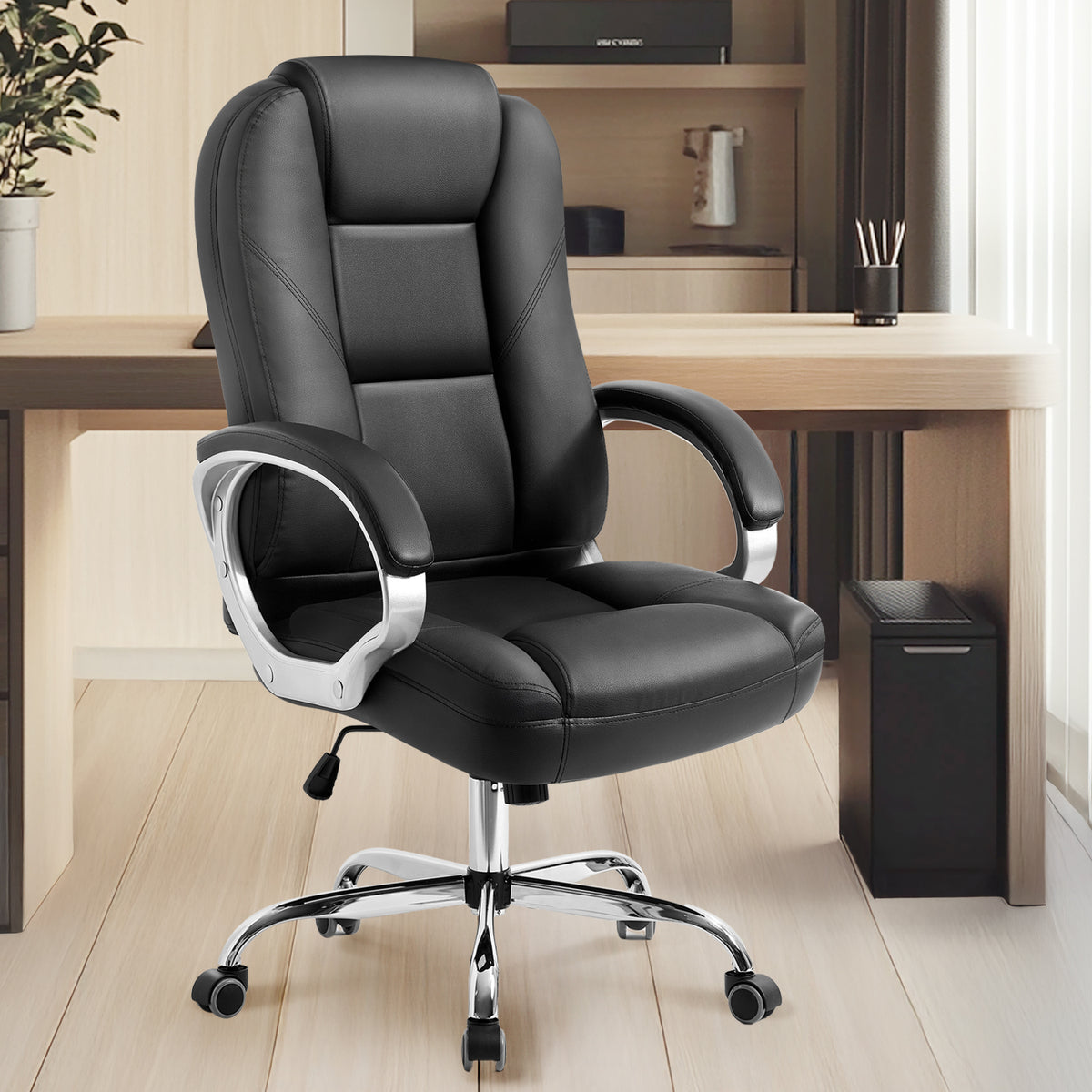 CELTOSS Leather Office Chair, Ergonomic Big and Tall Chair with Wide Seat and Lumbar Support, High-Back Executive Desk Chair, Heavy Duty Home Office Chair