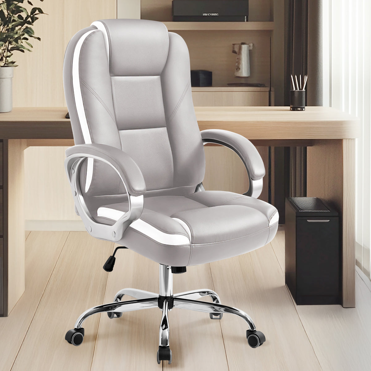 CELTOSS Leather Office Chair, Ergonomic Big and Tall Chair with Wide Seat and Lumbar Support, High-Back Executive Desk Chair, Heavy Duty Home Office Chair