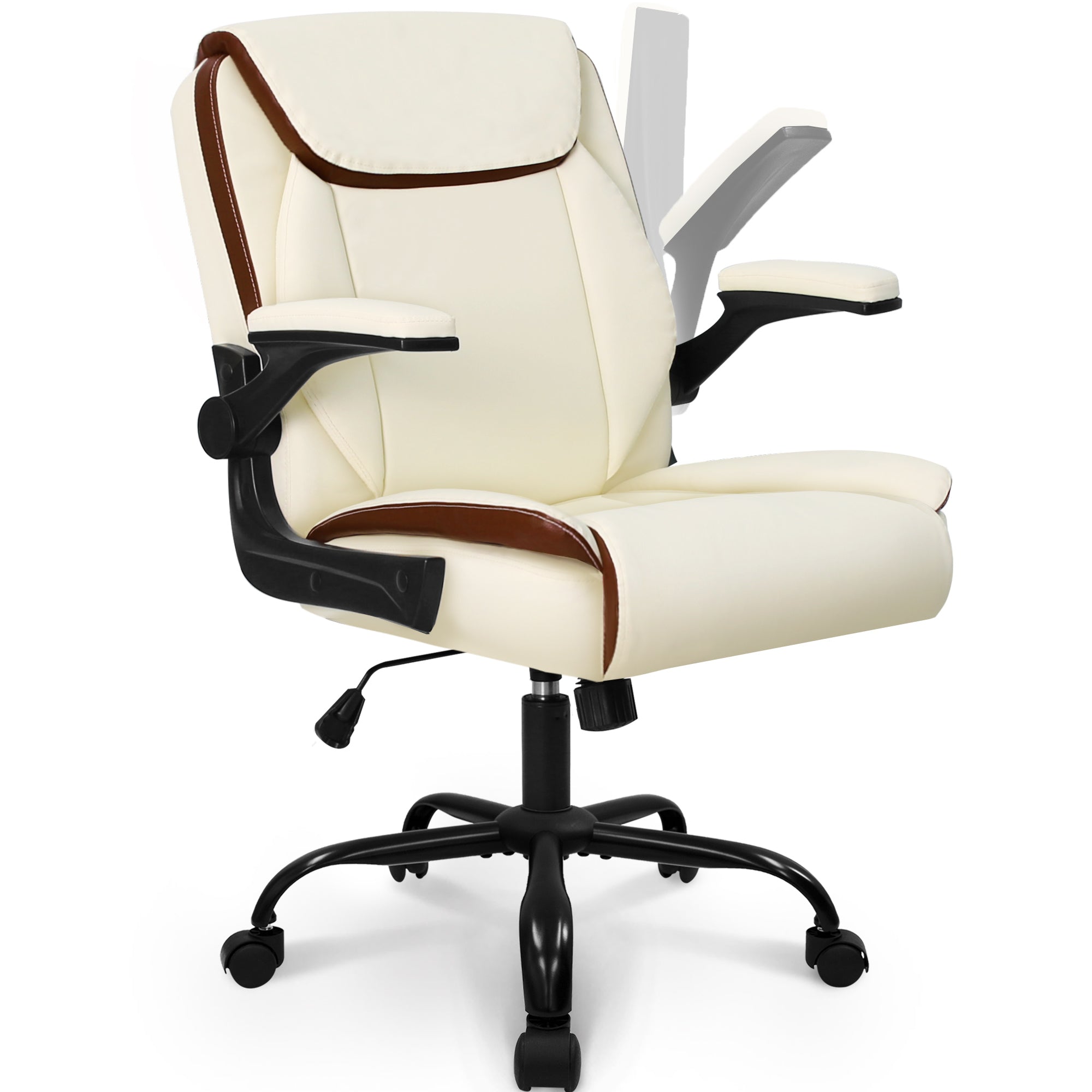 PU Office Chair PAC-E Ivory – NEO Direct