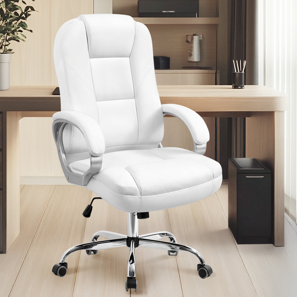 CELTOSS Leather Office Chair, Ergonomic Big and Tall Chair with Wide Seat and Lumbar Support, High-Back Executive Desk Chair, Heavy Duty Home Office Chair