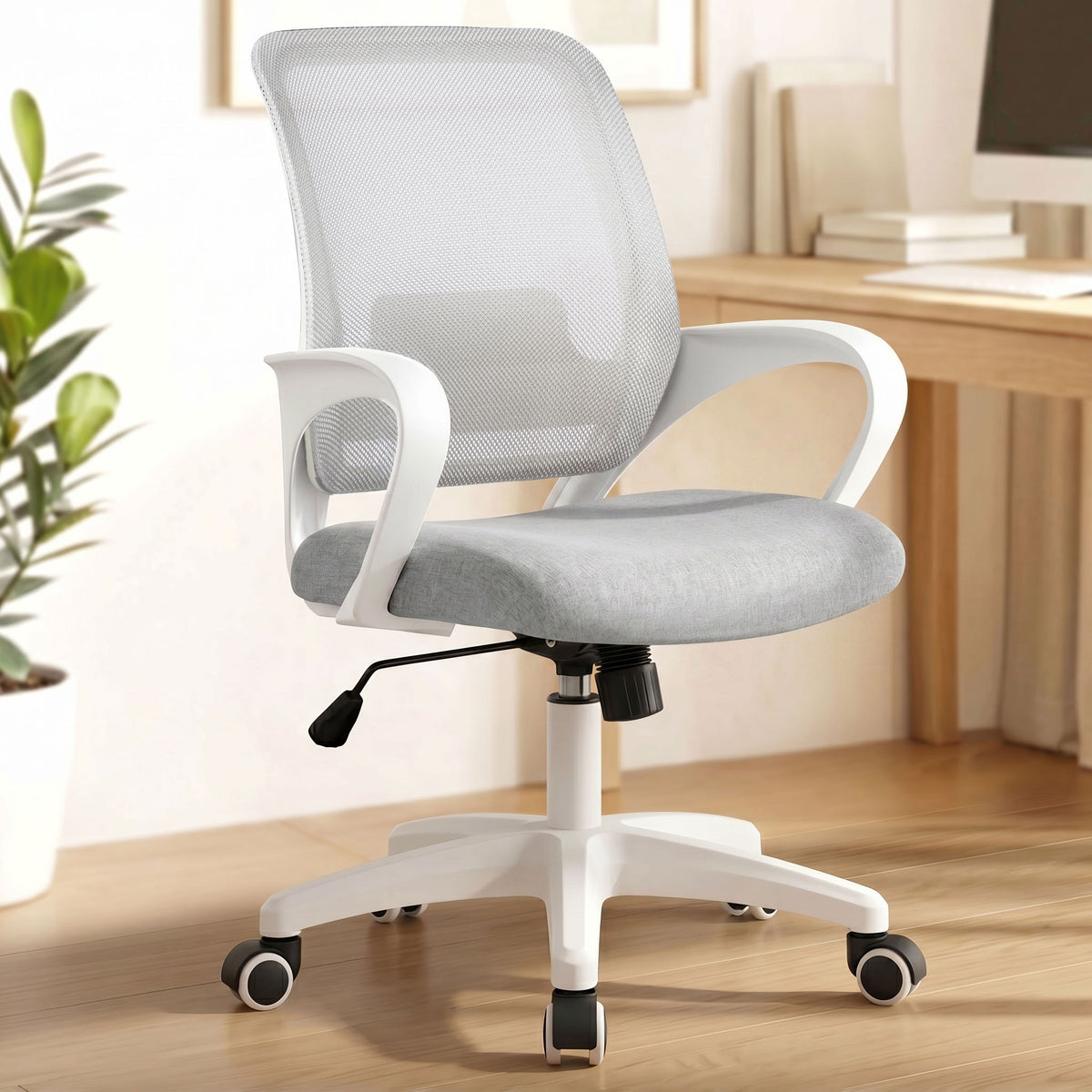 CELTOSS Ergonomic Home Office Chair, Mid Back Lumbar Support Desk Chair, Adjustable Height with Armrests for Adults