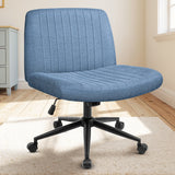 CELTOSS Criss Cross Home Office Chair, Armless Swivel Fabric Desk Chair with Wheels and Foot Pads, Computer Vanity Chair