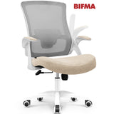 CELTOSS Ergonomic Office Chair, Wide Seat with Flip-Up Armrests, Lumbar Support, Adjustable Height, Comfy Home Task Computer Chair