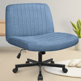 CELTOSS Home Office Chair, Fabric Armless Swivel Task Computer Chair with Wheels, Wide Seat, Vanity Chair, Comfy Chair