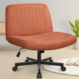 CELTOSS Home Office Chair, Fabric Armless Swivel Task Computer Chair with Wheels, Wide Seat, Vanity Chair, Comfy Chair