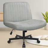 CELTOSS Home Office Chair, Fabric Armless Swivel Task Computer Chair with Wheels, Wide Seat, Vanity Chair, Comfy Chair
