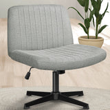 CELTOSS Criss Cross Home Office Chair, Armless Swivel Task Computer Chair, in Fabric, Vanity Style