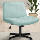 CELTOSS Criss Cross Home Office Chair, Armless Swivel Task Computer Chair, in Fabric, Vanity Style