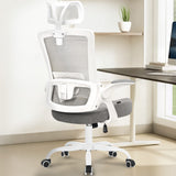 CELTOSS Ergonomic Office Chair, High Back Flip-Up Armrests Design, Adjustable Mesh Headrest and Lumbar Support, Steel Base