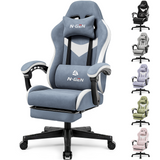 CELTOSS Gaming Chair, Ergonomic High Back Fabric Gamer Chair with Footrest, Adjustable Headrest & Lumbar Support Pillow for Computer Desk & Home Office