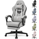 CELTOSS Gaming Chair, Ergonomic High Back Fabric Gamer Chair with Footrest, Adjustable Headrest & Lumbar Support Pillow for Computer Desk & Home Office