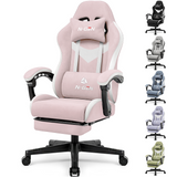 CELTOSS Gaming Chair, Ergonomic High Back Fabric Gamer Chair with Footrest, Adjustable Headrest & Lumbar Support Pillow for Computer Desk & Home Office