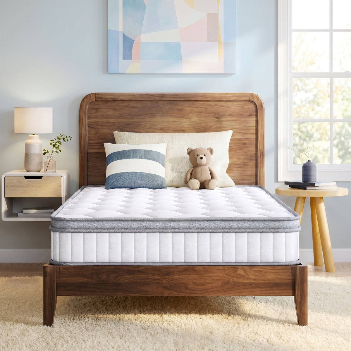 CELTOSS Queen Hybrid Mattress, Cooling Gel Memory Foam & Pocket Spring Hybrid, Medium Firm, Pressure Relief, Mattress in a Box, Adult