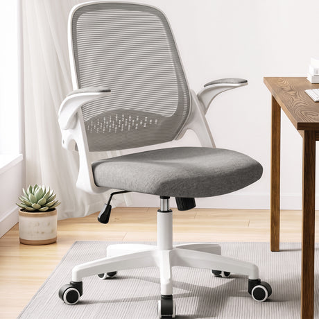 CELTOSS Ergonomic Office Chair, Mid Back Mesh Computer Desk Chair, Flip-Up Arms, Adjustable Lumbar Support for Home Office