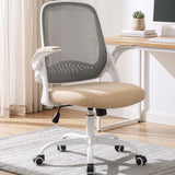 CELTOSS Ergonomic Office Chair, Mid Back Mesh Computer Desk Chair, Flip-Up Arms, Adjustable Lumbar Support, Steel Base for Home Office