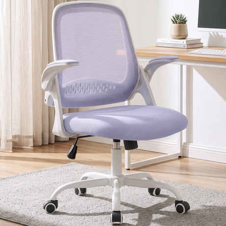CELTOSS Ergonomic Office Chair, Mid Back Mesh Computer Desk Chair, Flip-Up Arms, Adjustable Lumbar Support, Steel Base for Home Office