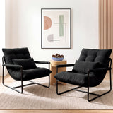 CELTOSS Modern Accent Chair, Comfy Lounge Chair with Plush Cushion, Sofa Chair with Metal Frame, for Bedroom, Living Room and Home Office, 2 Pack