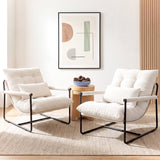 CELTOSS Modern Accent Chair, Comfy Lounge Chair with Plush Cushion, Sofa Chair with Metal Frame, for Bedroom, Living Room and Home Office, 2 Pack